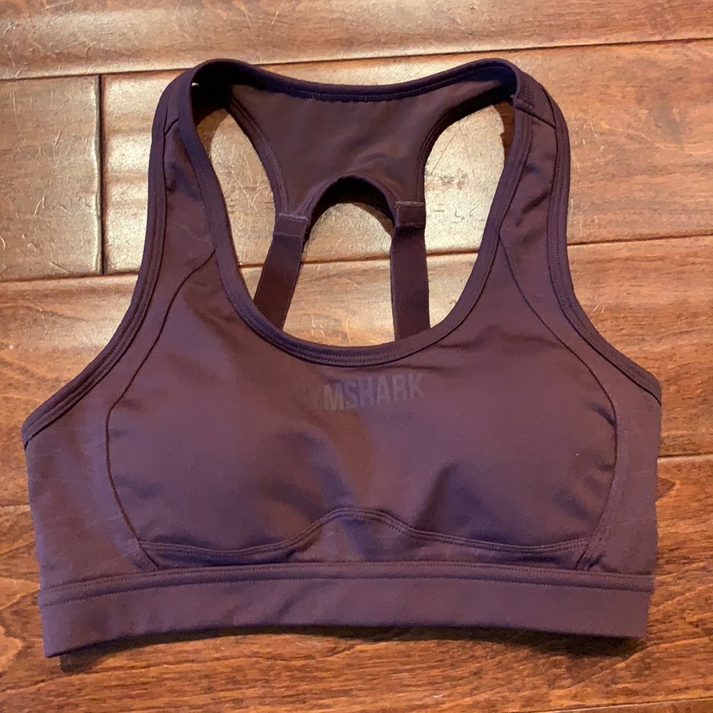 dark purple GYMSHARK sports bra size small